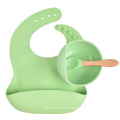 Eco Friendly Wholesale Custom Baby Snack Feeding Kid Soft Silicone Food Dinner Spoon Child Tableware Set Suction Bowl For Infant